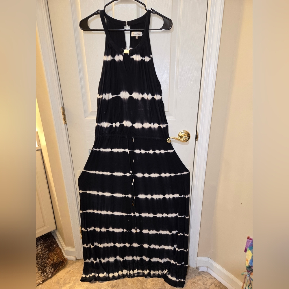 Calvin Klein Black and White Maxi Dress